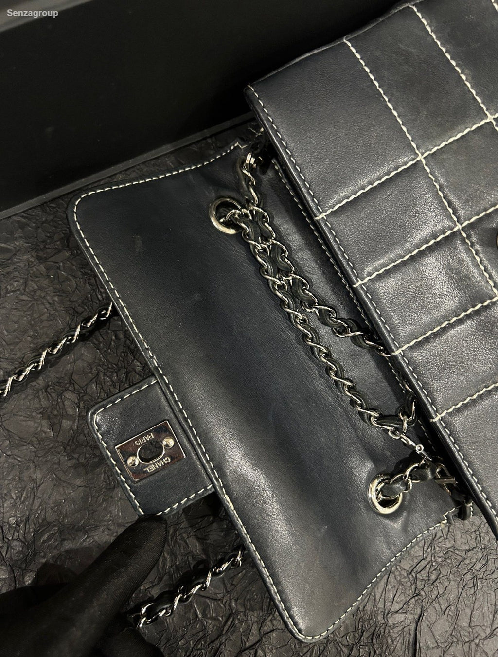Chanel Classic Flap Calfskin Mini Chain Shoulder Bag Crossbody Black Women