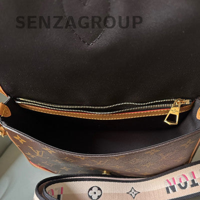 Louis Vuitton Monogram Fendi Baguette Bag Brown Gold Shoulder Strap Crossbody