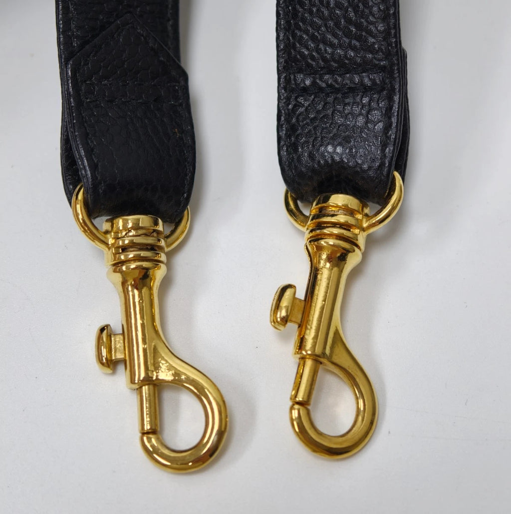 Chanel Vanity Black Gold Crossbody Top Handle Excellent