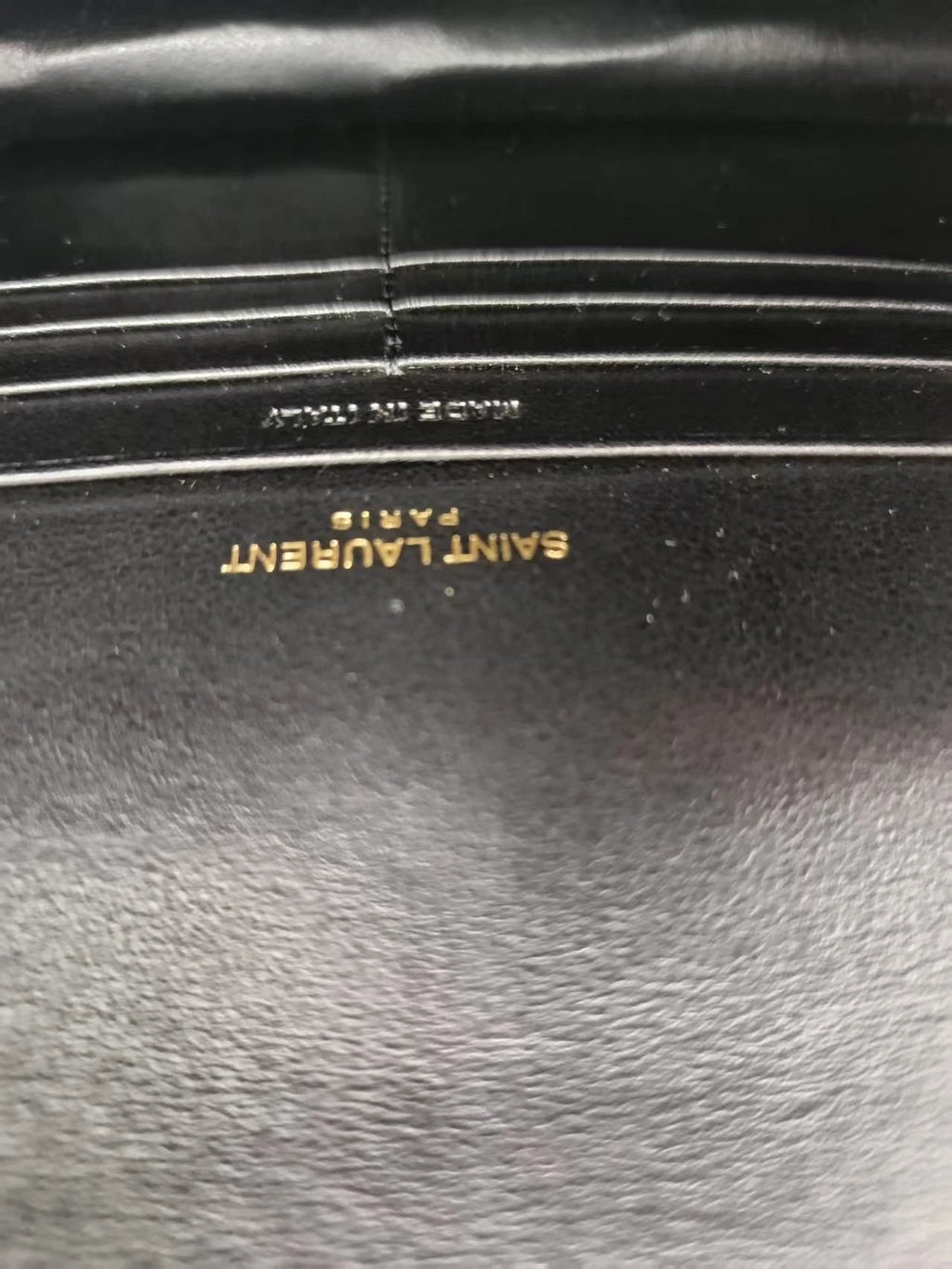 Saint Laurent Croc Embossed Calfskin Gold Logo Chain Wallet For Women