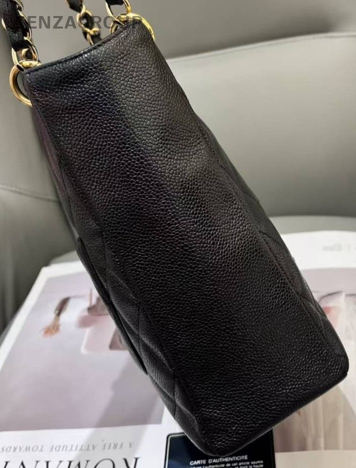 CHANEL Classic PST Black gold Shoulder handbag
