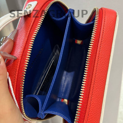 Chanel Blue Medium Vanity Case Camera Bag with Chain Strap