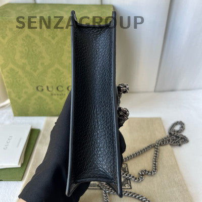 Gucci Dionysus Mini Black Silver Chain Shoulder Bag for Women