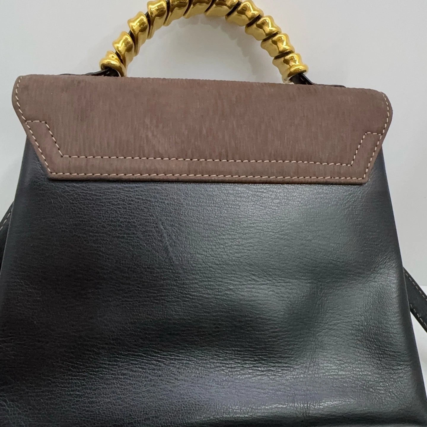 Loewe Black Brown Gold Mini Kelly Shoulder Handbag Crossbody Bag For Women