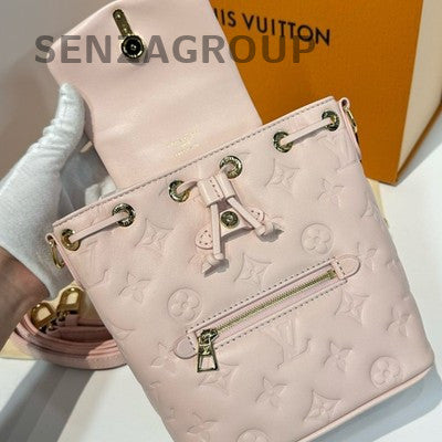 Louis Vuitton Coussin Lambskin Mini Backpack Pink Gold Print Women's Fashion