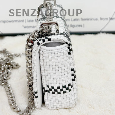 Burberry Chain Shoulder Crossbody Bag White Silver Classic Women Fashion