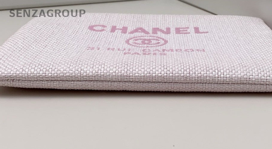 Chanel  Deauville Clutch Bag Pink Used Women Designer