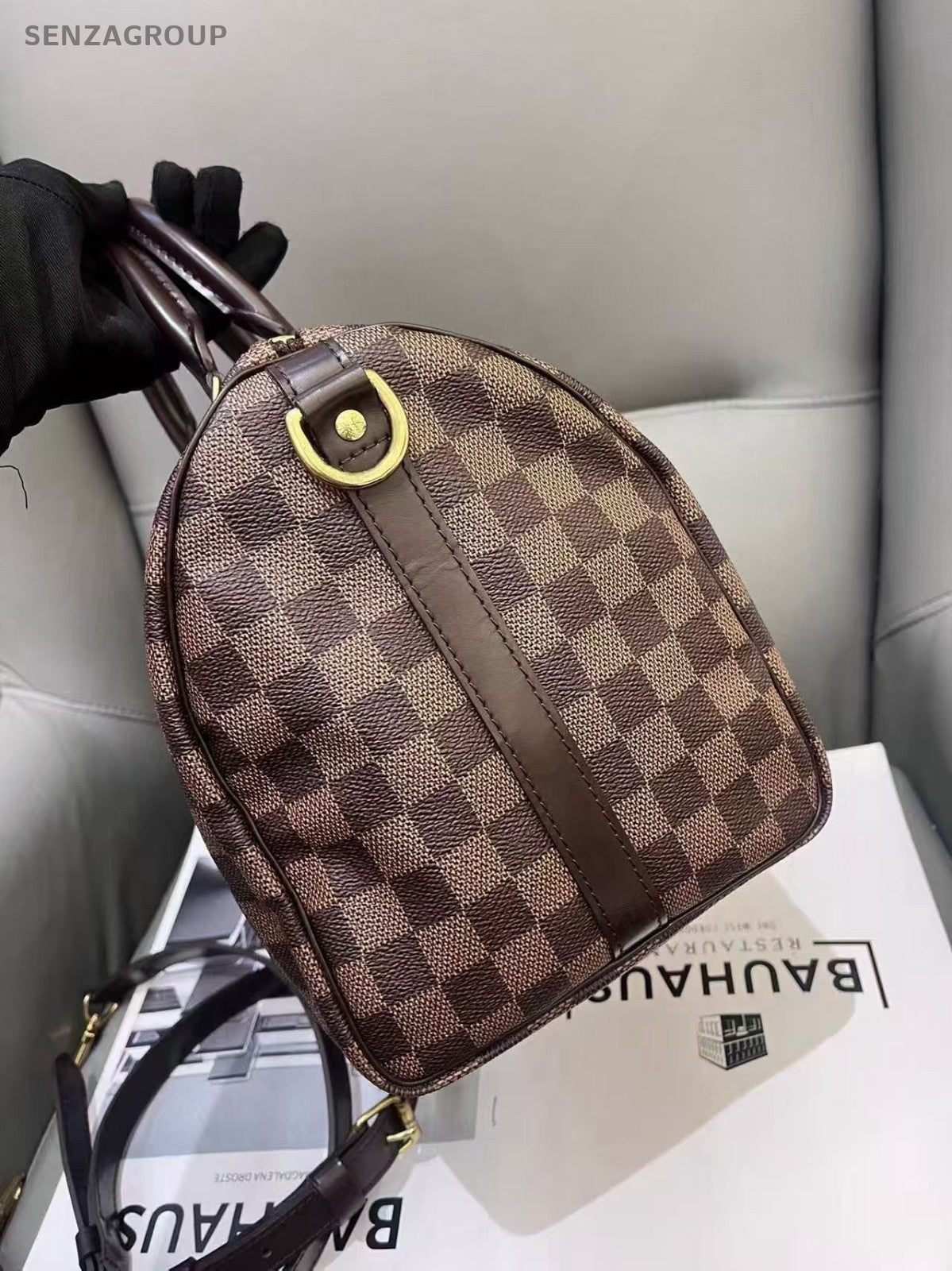 Louis Vuitton Speedy30 Damier Ebene 2WAY Shoulder Handbag Brown