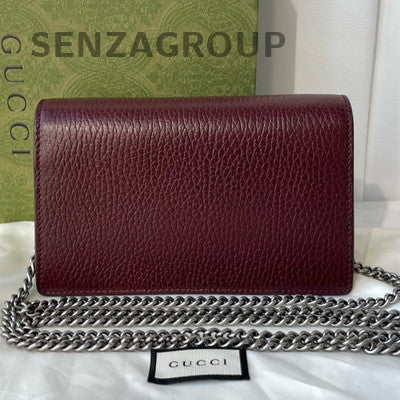 Gucci Dionysus Mini Chain Bag Red Silver Hardware Classic Women's