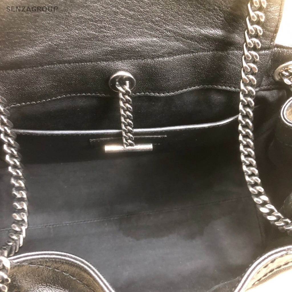 Saint Laurent Nolita Chain 2Way Shoulder Bag Crossbody Black Silver Women