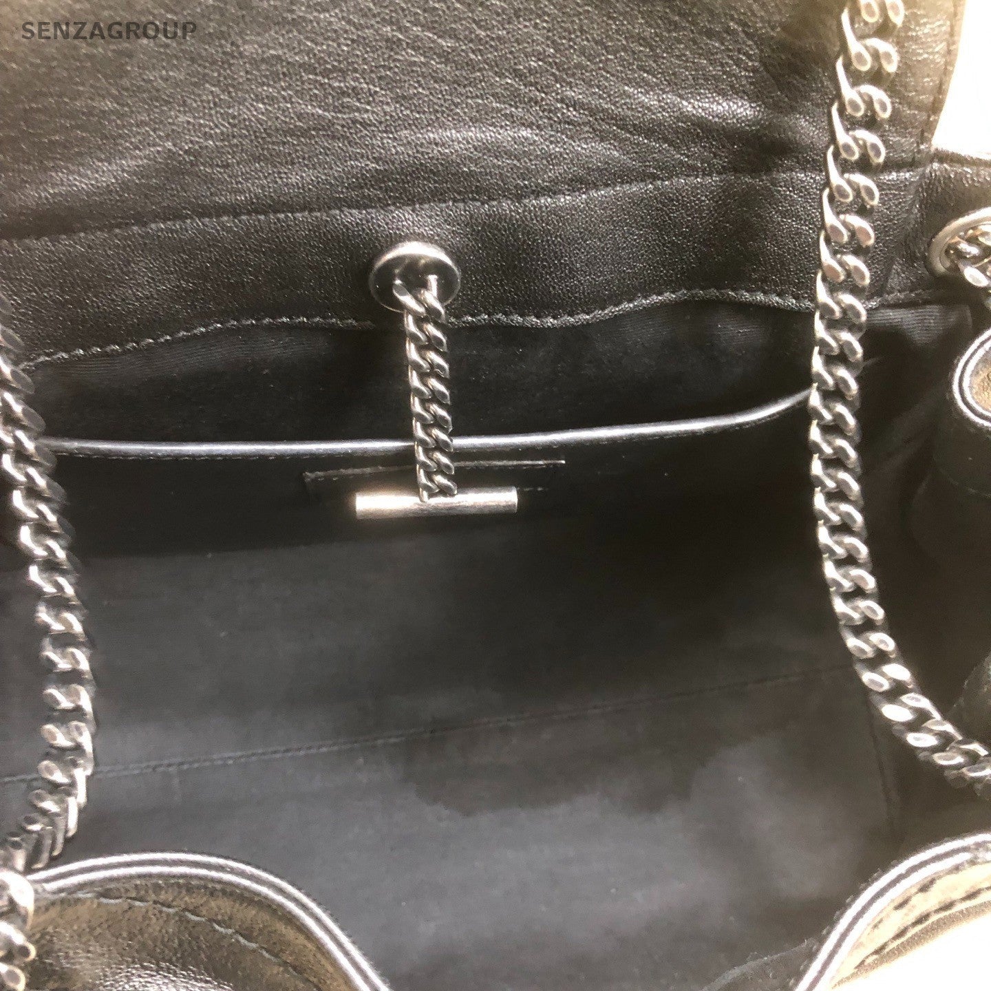 Saint Laurent Nolita Chain 2Way Shoulder Bag Crossbody Black Silver Women