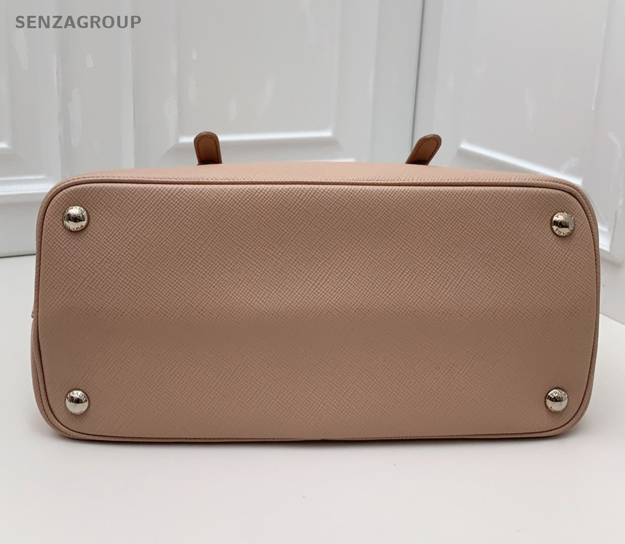 Prada Galleria 2Way Top Handle Bag Crossbody Pink Silver Used Women Classic