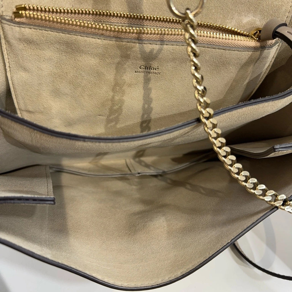Chloe Faye Calfskin Shoulder Crossbody Bag For Women Elephant Gray