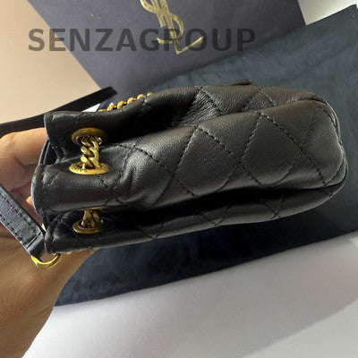 Italian Nolita Mini Black Gold Shoulder Crossbody Bag Women's Fashion Classic