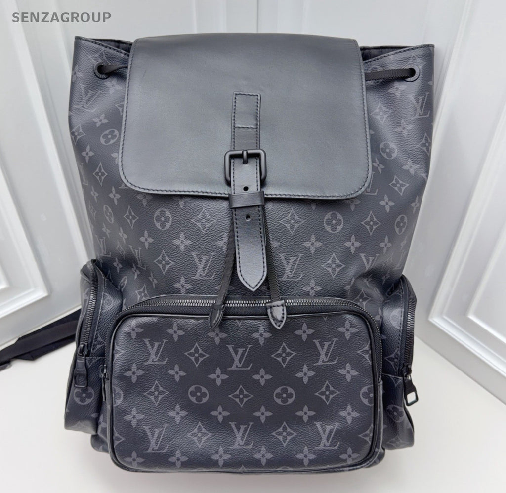 Louis Vuitton Trio Monogram Backpack Black Unisex Adults Classic