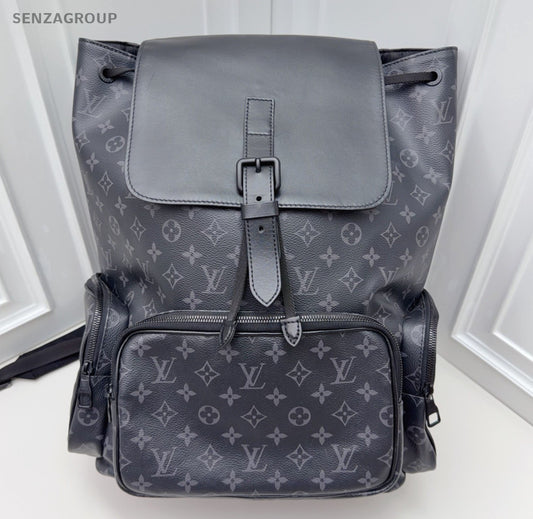 Louis Vuitton Trio Monogram Backpack Black Unisex Adults Classic