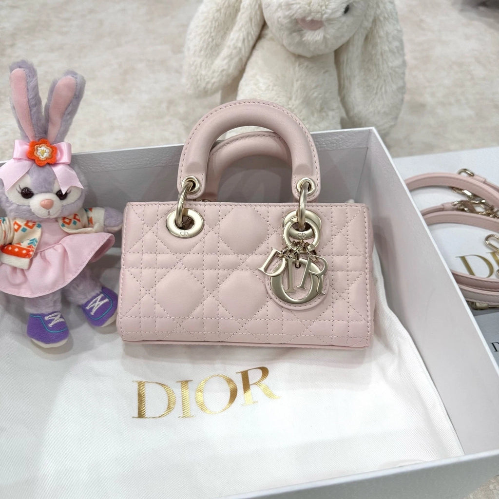 Dior Sakura Pink Ultra Mini Djoy Crossbody Top Handle Bag For Women