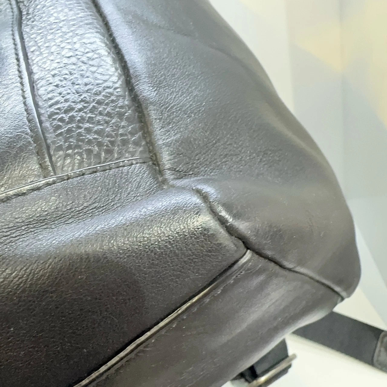 Coach Genuine Grain Leather Black Backpack For Women
