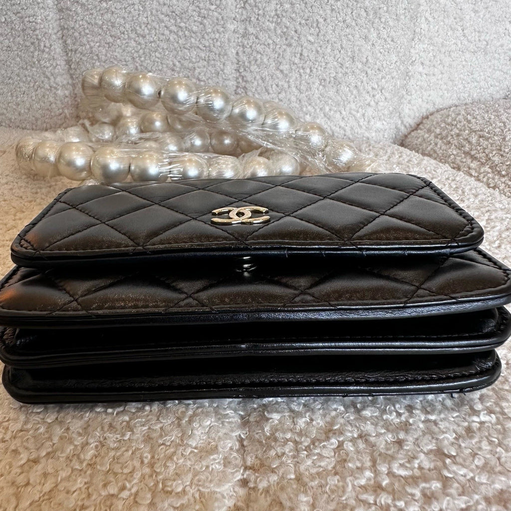 CHANEL Pearl Chain WOC Crossbody Bag For Women