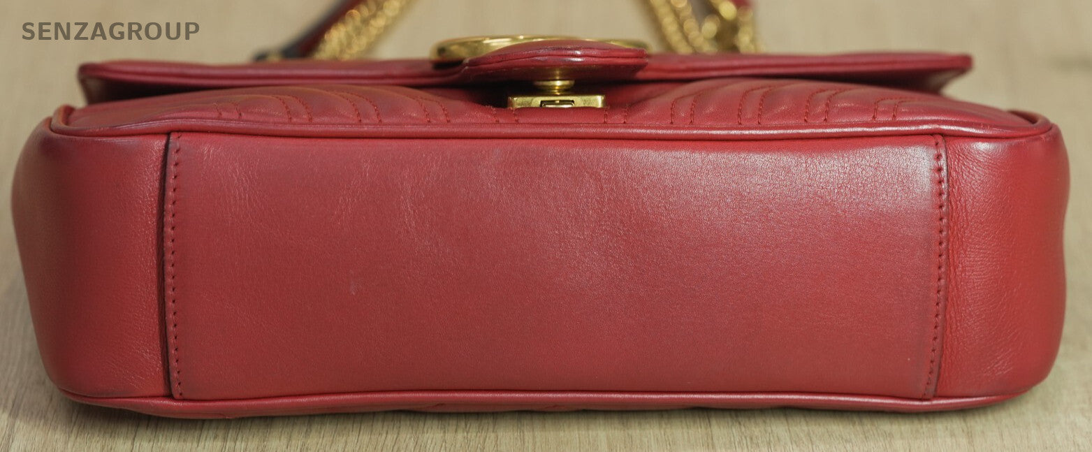 GUCCI Marmont Red with gold Crossbody Shoulder bag