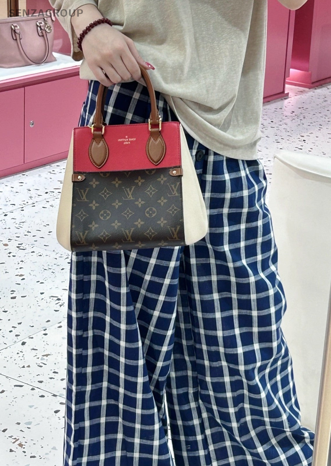 Louis Vuitton Fold Tote Monogram Handbag Shoulder Crossbody Bag Women Multicolor