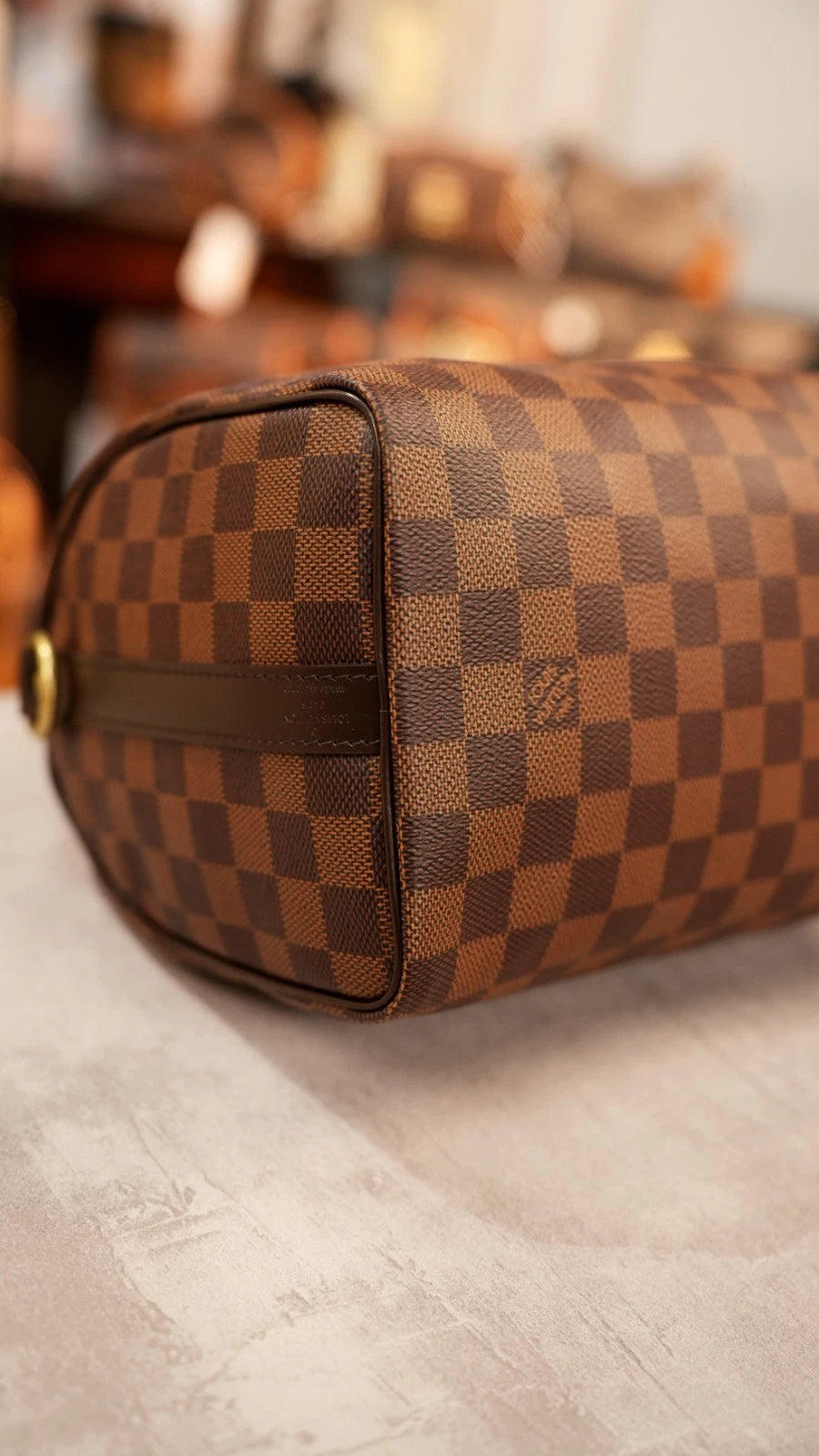 Louis Vuitton Speedy25 Damier Brown Shoulder Bag Top Handle Bag Excellent