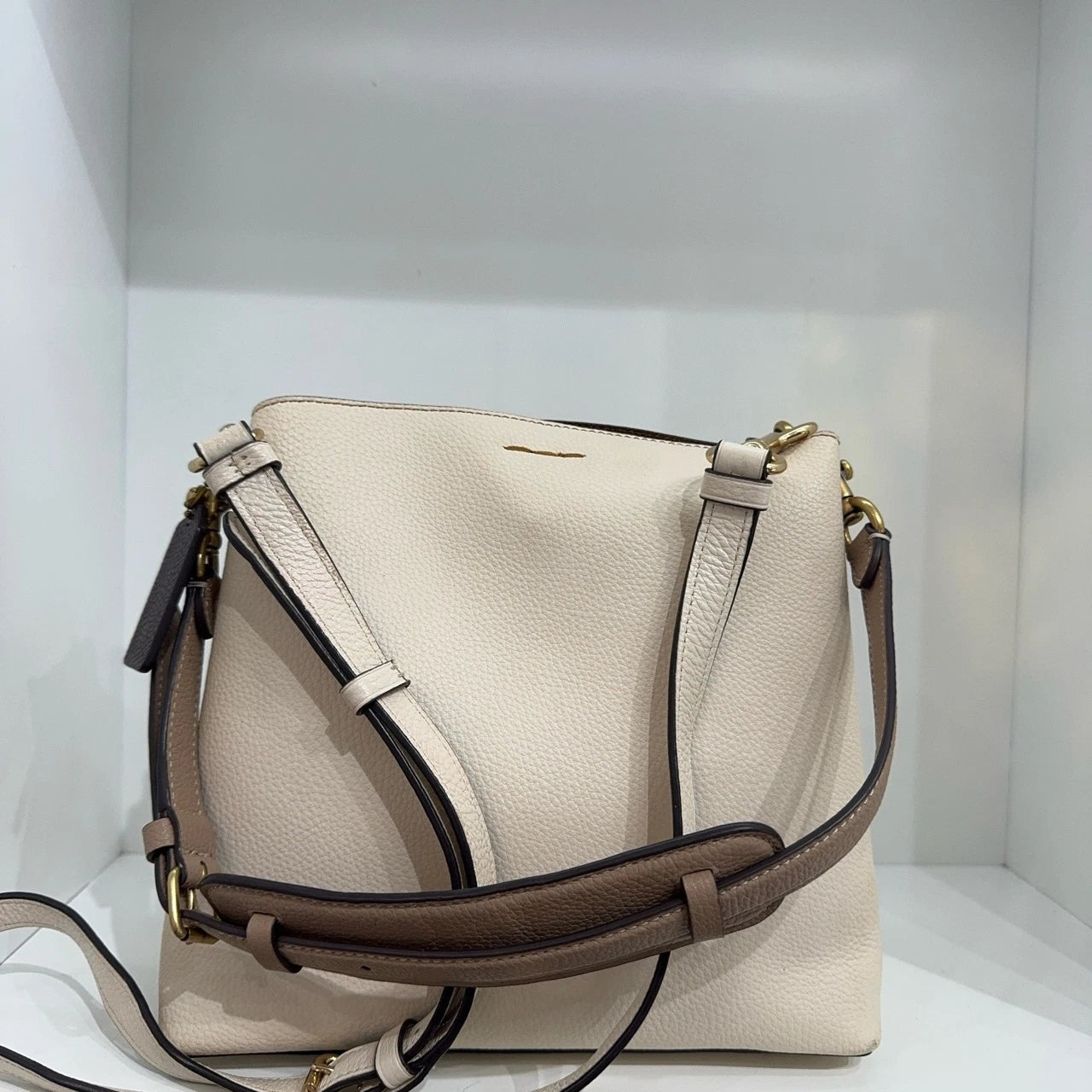 COACH Willow 24 Solid Leather Medium Bucket Bag For Women