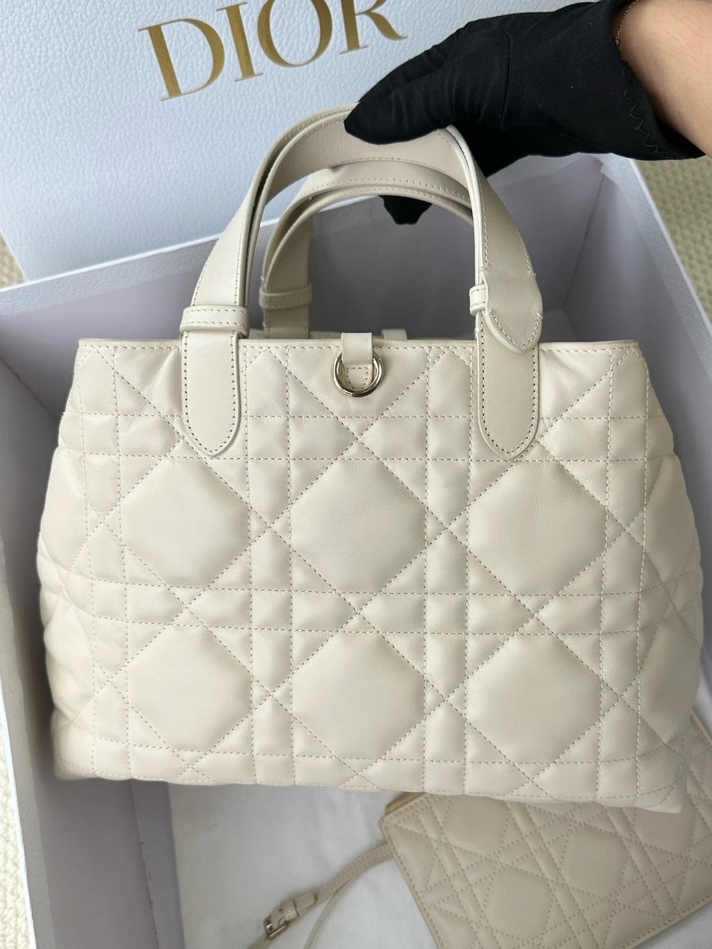 Dior Toujours Medium Canvas White Tote Bag For Women