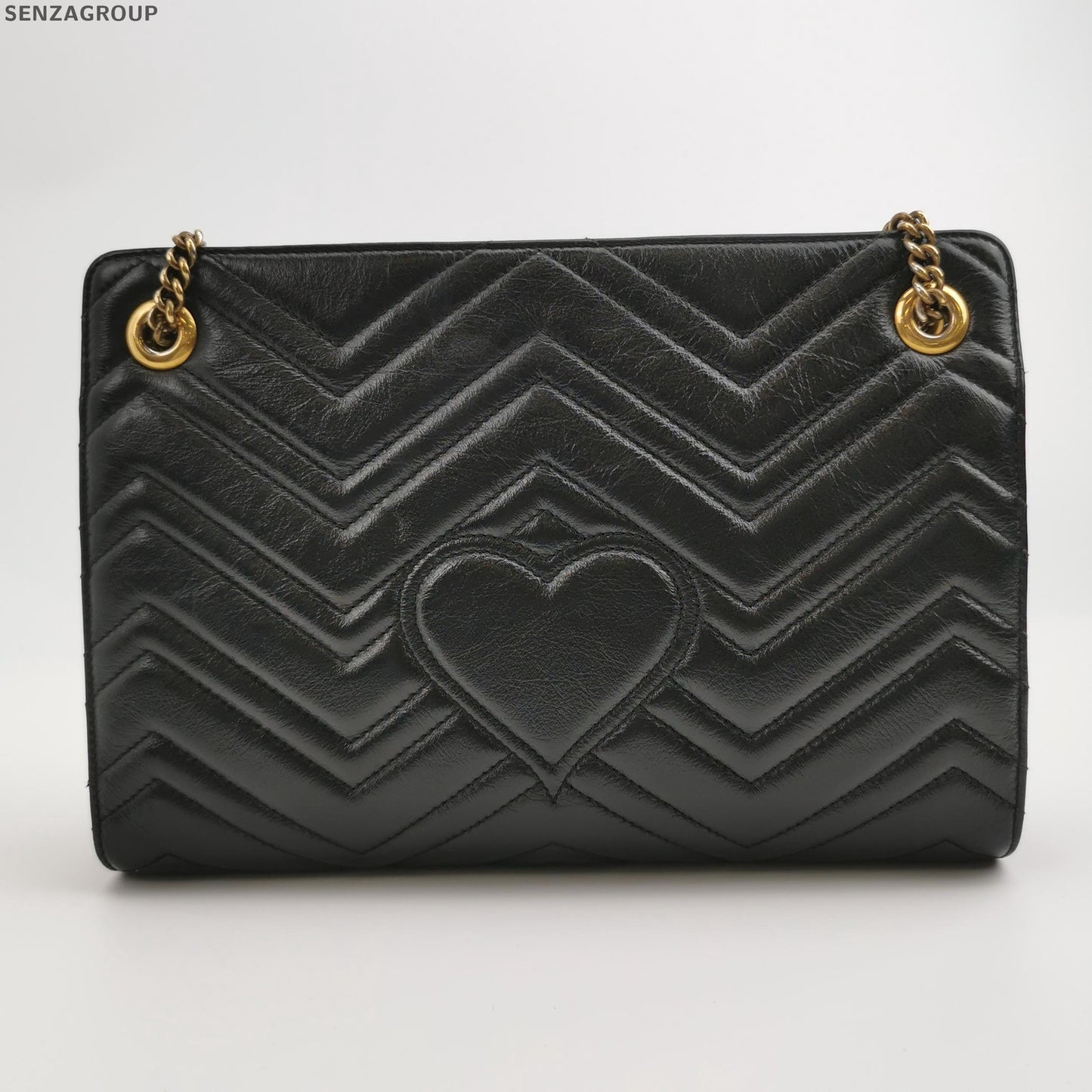 Gucci Marmont Black Gold Clasp Chain Shoulder Bag Classic Women's