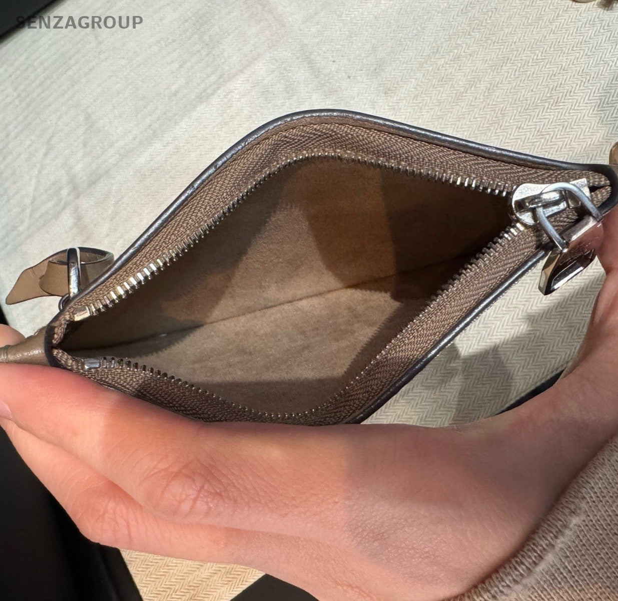 Louis Vuitton Hina Monogram Top Handle Bag Crossbody Beige Silver Women Classic