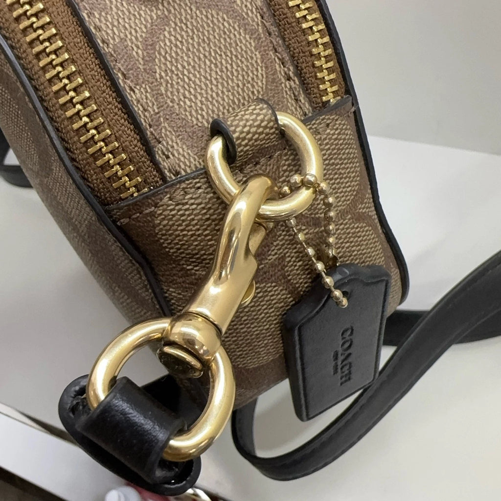 Coach Serena 21 Monogram Canvas Leather Small Dome Shell Bag For Women