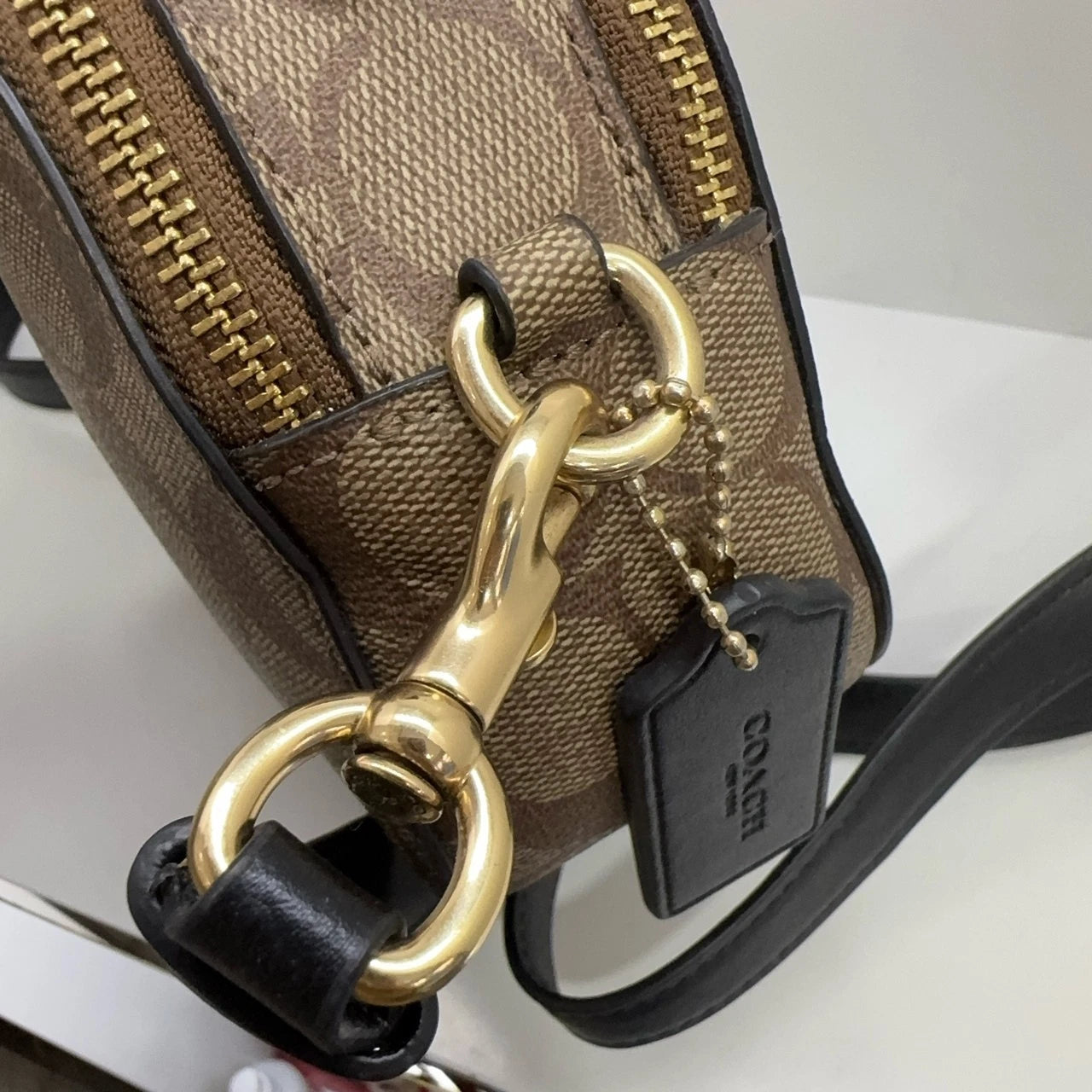 Coach Serena 21 Monogram Canvas Leather Small Dome Shell Bag For Women
