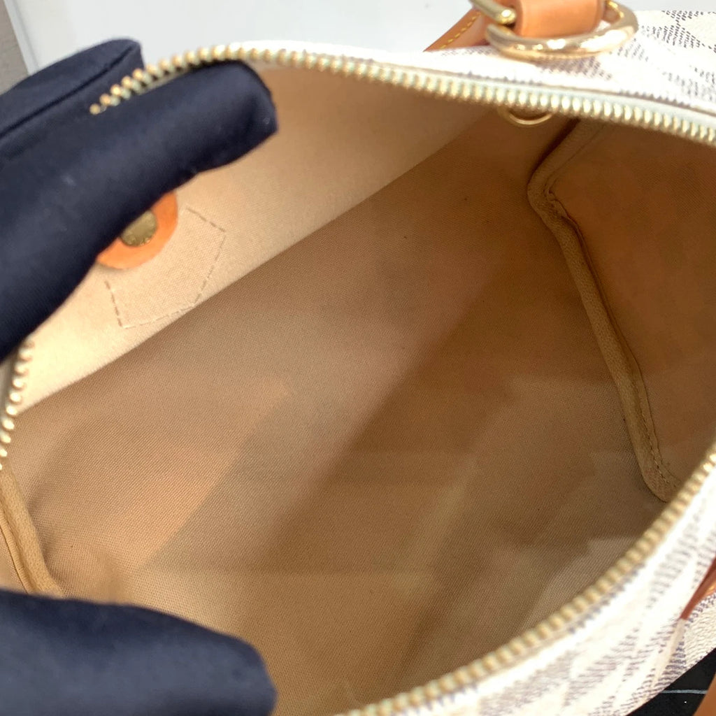 Louis Vuitton Speedy 25 Tote Damier Azur Top Handle Bag Crossbody Bag Unisex S