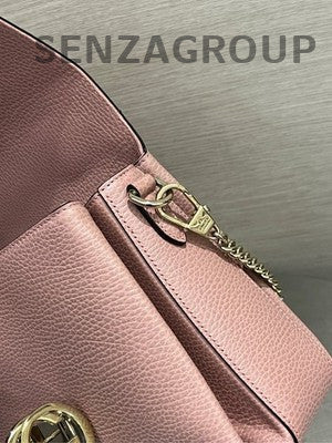Gucci Messenger Bag Pink Gold Buckle Leather Women's Shoulder Crossbody