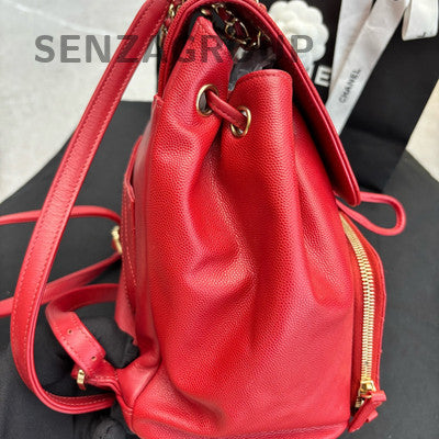 Chanel Quilted Red Gold Chain Backpack - Fashion Women's Bag