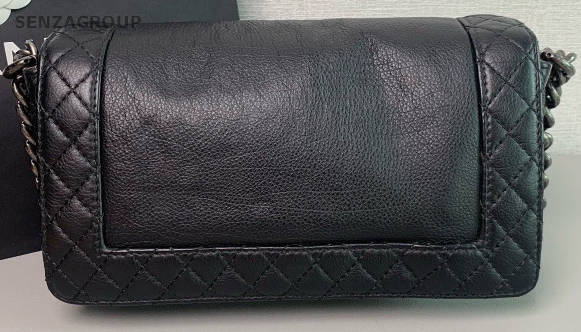 CHANEL Leboy Medium Black Silver Shoulder bag Crossbody Almost Brand NEW