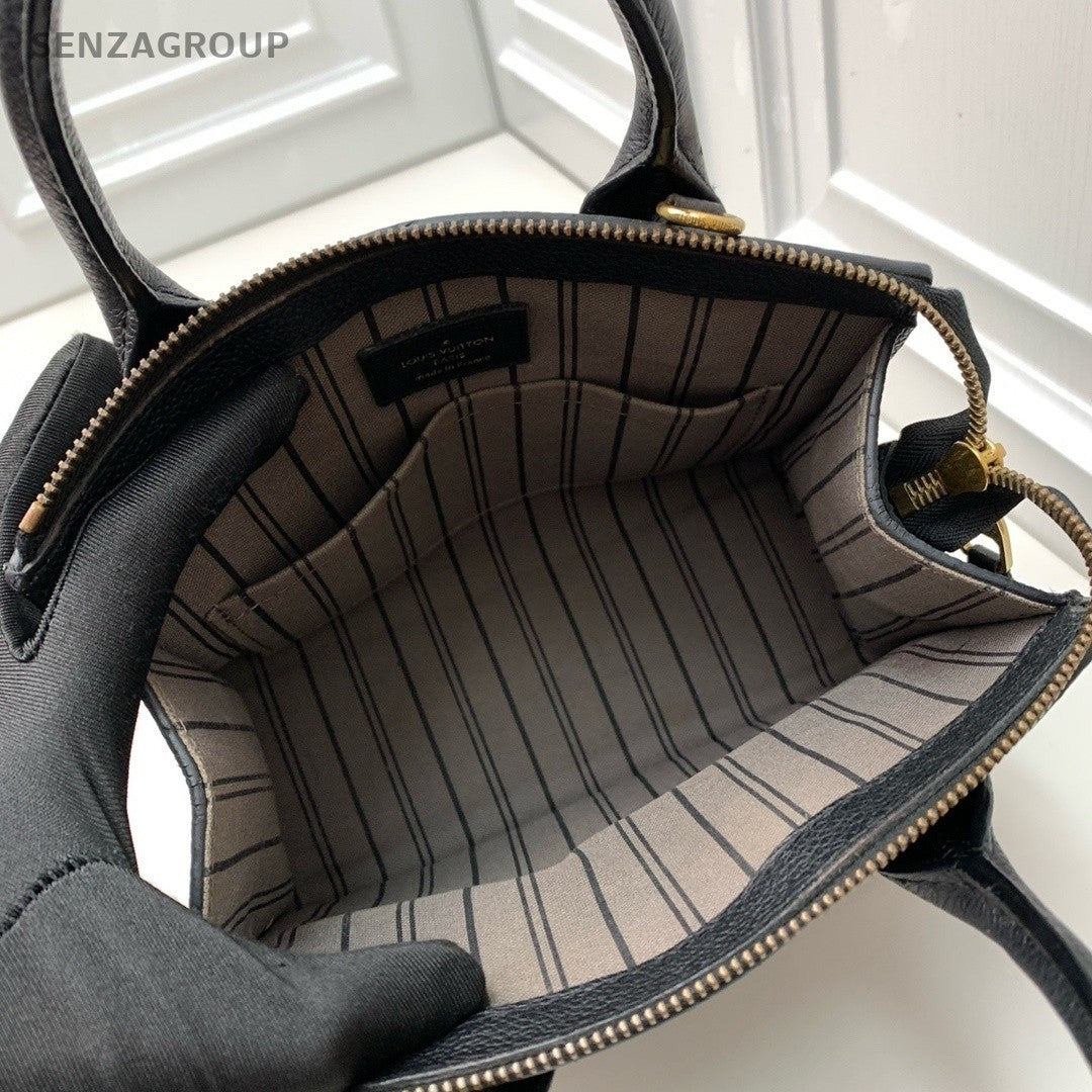 Louis Vuitton City steamer mini Bag Calfskin Top Handle Shoulder Bag Black