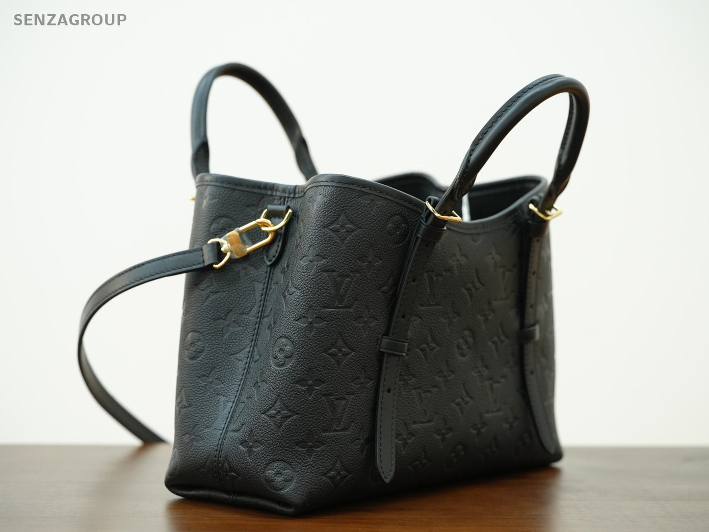 Louis Vuitton Babylon Monogram Empreinte Tote 2way Shoulder Handbag Black Gold
