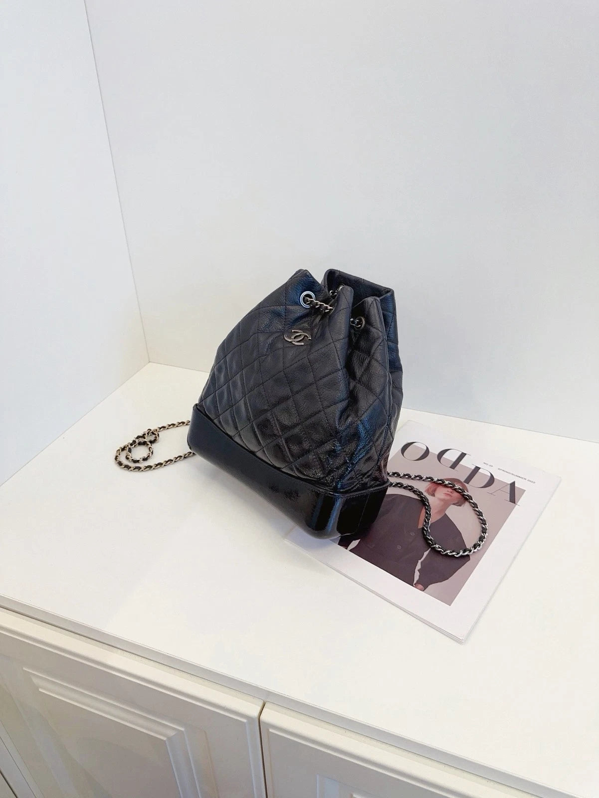 Chanel Gabrielle Medium Backpack Black Gradient Leather