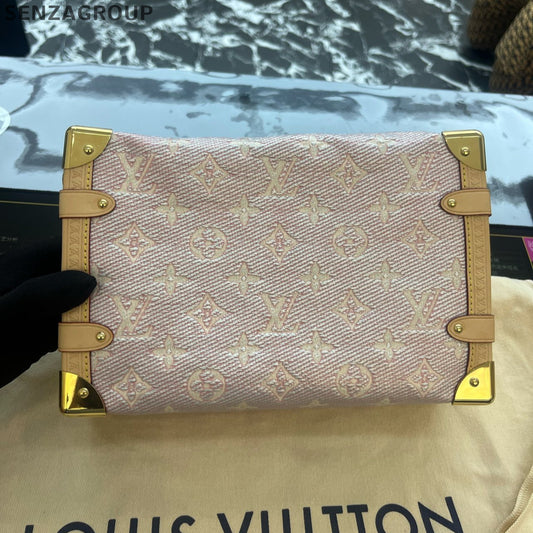 Louis Vuitton Monogram Box Bag Medium Pink Gold Shoulder Crossbody Classic Women