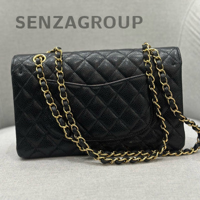 Chanel Classic Flap Medium Black Caviar Leather Chain Shoulder Bag