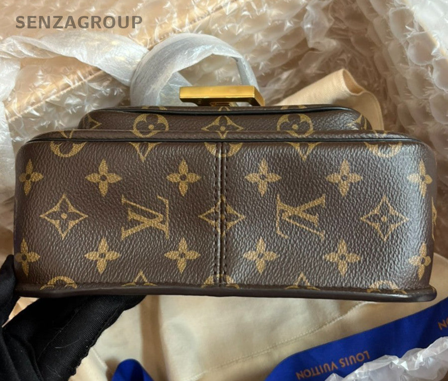 Louis Vuitton Passy Monogram Chain Shoulder Bag Brown Gold Women Classic