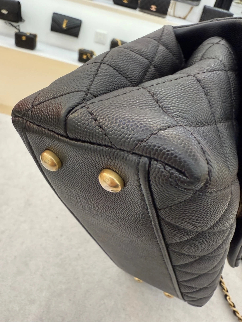 CHANEL Black Calfskin COCO Handle Shoulder Bag For Women