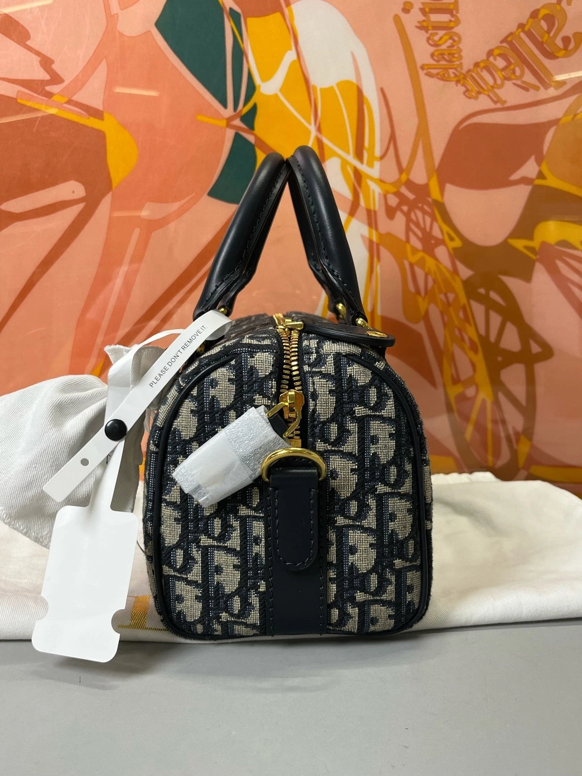 Dior Women's Embroidered Oblique Groove 20 Boston Crossbody Shoulder Handbag