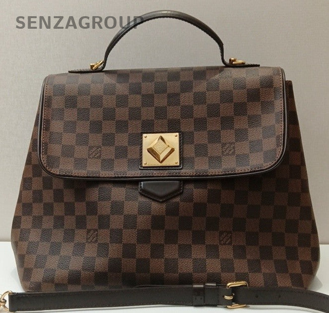 Louis Vuitton Damier 2Way Top Handle Bag Shoulder Bag Brown Red Women Classic