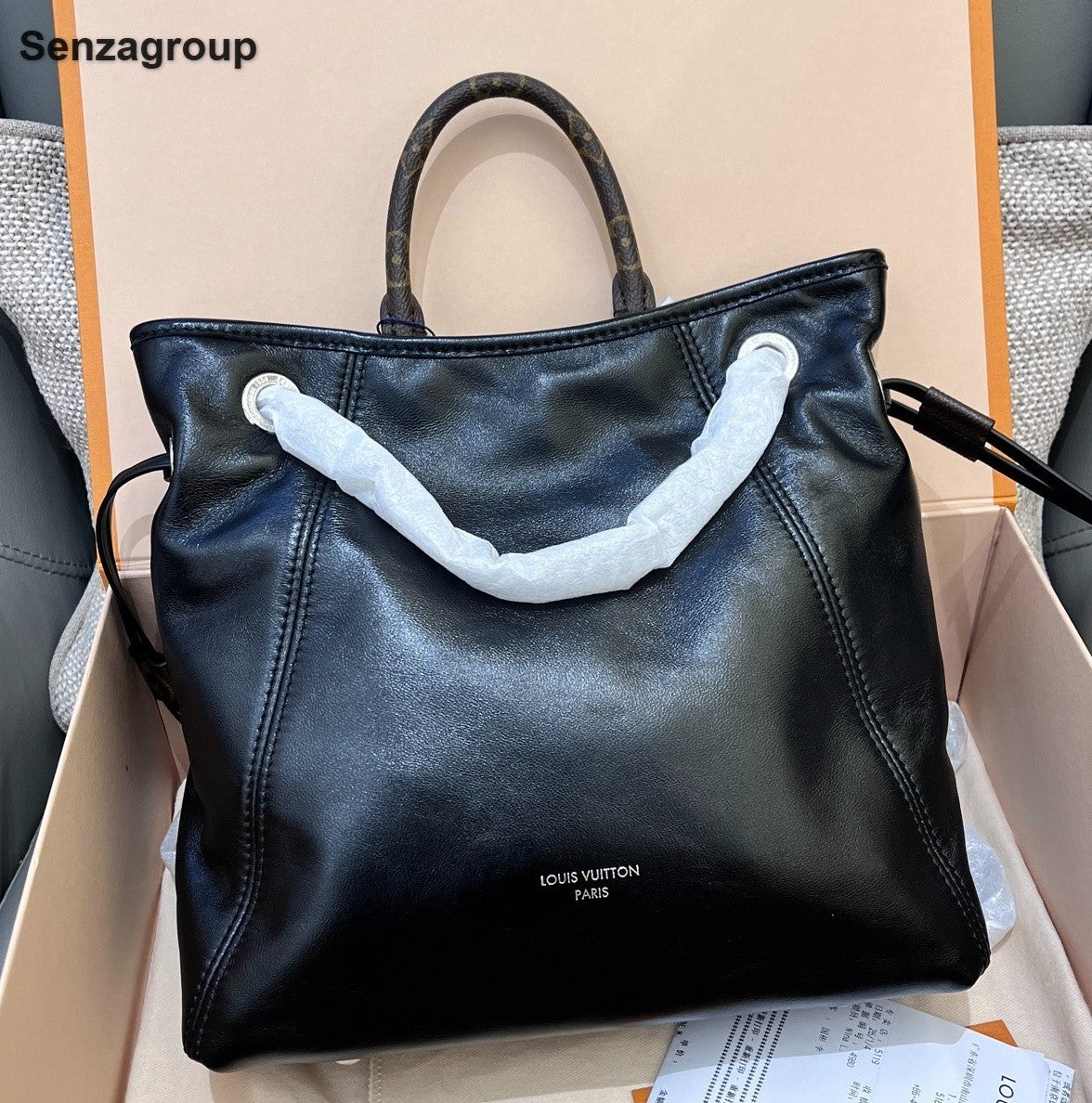 Louis Vuitton Off Duty Vibe Lambskin Backpack Crossbody Black Silver Women