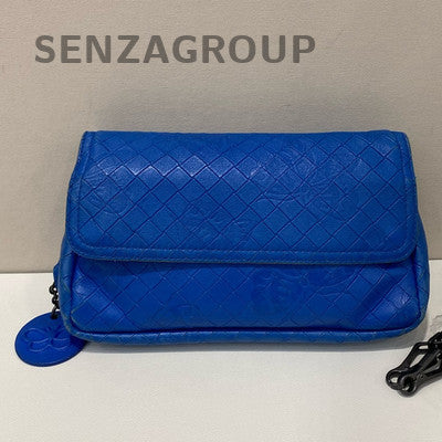 Bottega Veneta Blue Chain Shoulder Crossbody Bag Women's Fashion Classic