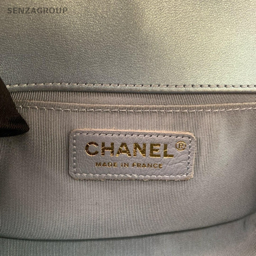 CHANEL Leboy Leather 2ways Shoulder Crossbody Bag Women Blue