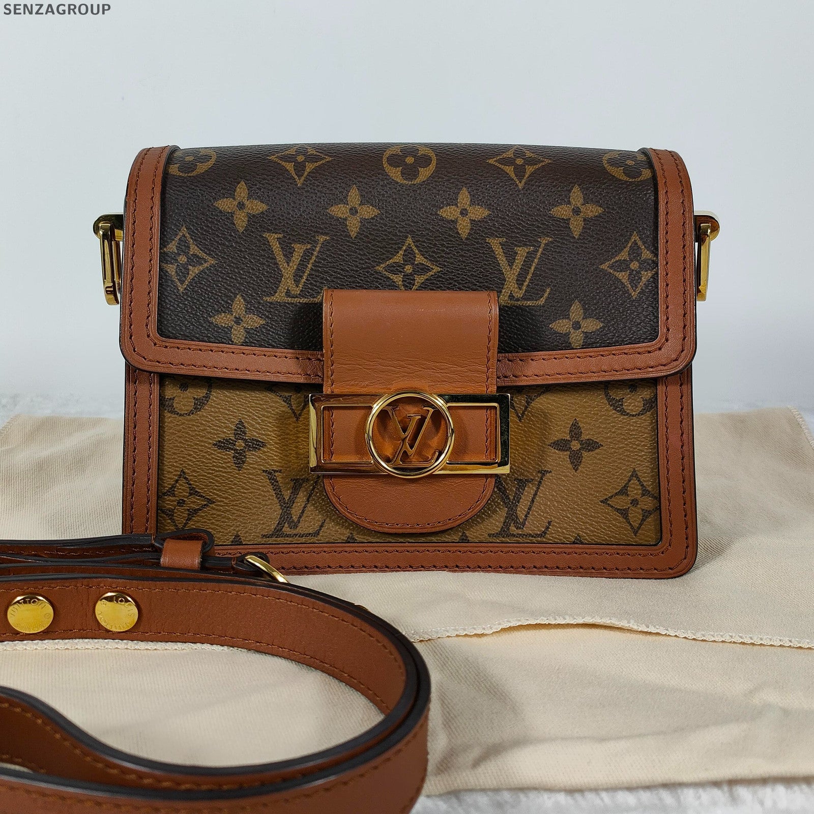 Louis Vuitton Dauphine MM Monogram Shoulder Bag Brown Women's Classic
