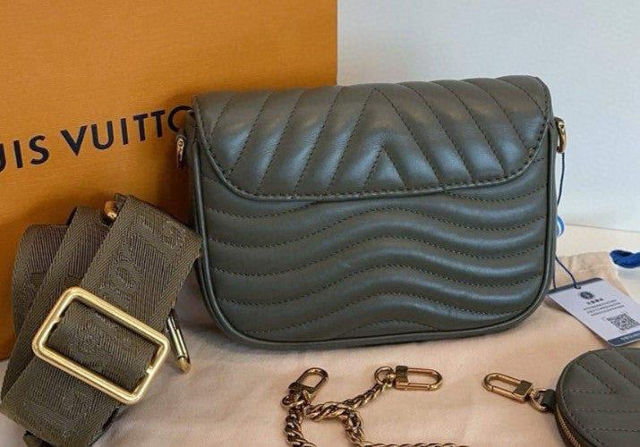 Louis Vuitton New Wave Olive green Calfskin Shoulder bag Almost Brand NEW Women